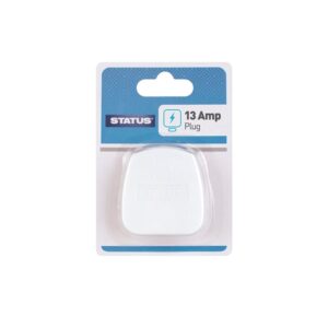 Status Plug Tops White 13amp in display of 16