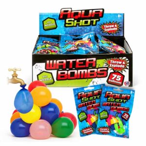 Aqua Shot Water Bombs 75 Balloon Pack in Display of 24
