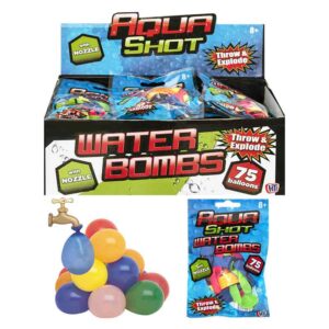Aqua Shot Water Bombs 75 pack in display of 24