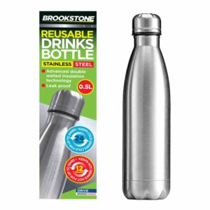 Brookstone Stainless Steel Reusable Drinks Bottle 0.5ltr