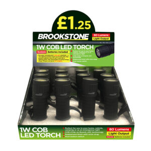 Brookstone 1w COB Torch in display of 12