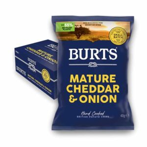 Burts Mature Cheddar & Onion Chips 40g x 20