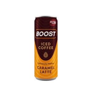 Boost Iced Coffee Caramel Latte Can 250ml PM £1.19 0% Vat x 12