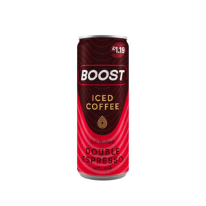 Boost Iced Coffee Double Espresso Can 250ml PM £1.19 0% Vat x 12