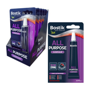 Bostik All Purpose Clear Glue 20ml in display of 6