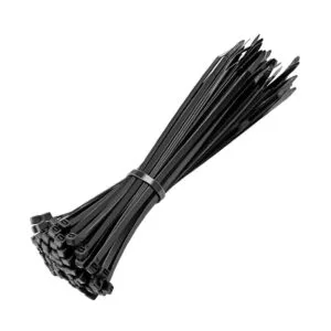 Status Cable Ties 50 Pack Black 300mm in display of 10