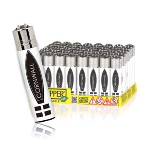 Clipper Cornwall Lighters in display of 40