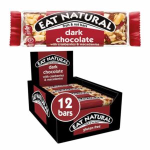 Eat Natural Dark Chocolate with Cranberries & Macadamia Bars 40g in display of 12