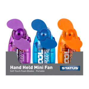 Status Hand Fans in display of 12