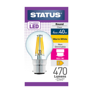 Status Filament Golfball LED 4.5w BC x 10