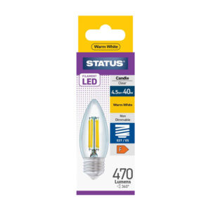 Status Filament Candle LED 4.5w ES x 10