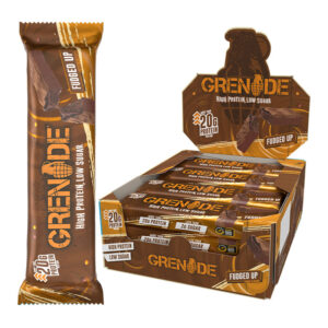 Grenade Protein Fudged Up Bars in display of 12