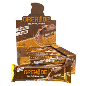 Grenade Protein Fudged Up Bars in display of 12
