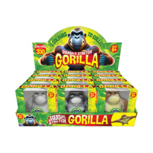 Squish and Stretch Gorilla in display of 12
