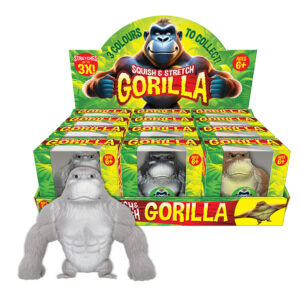Squish and Stretch Gorilla in display of 12