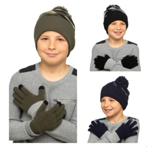 Kids Camo Hat & Glove Set - 0% Vat
