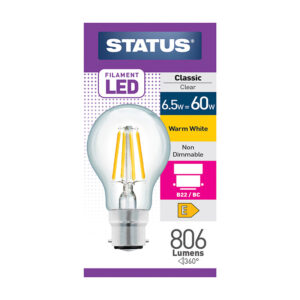 Status Filament GLS LED 6.5w BC x 10