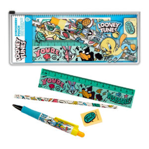Looney Tunes Stationery Pouch in display of 6