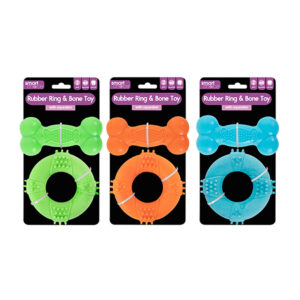 Dog Toy Rubber Ring and Bone