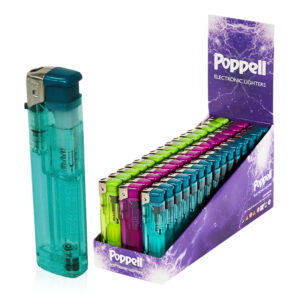 Poppell T45 Electronic Lighters in display of 45