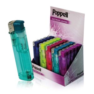 Poppell T45 Electronic Lighters in display of 45