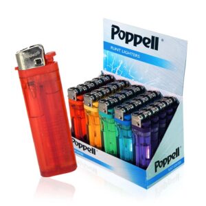 Poppell T25 Flint Lighters display of 25