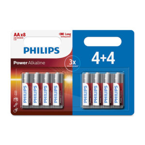 Philips AA Alkaline 4+4 Free Batteries x 24