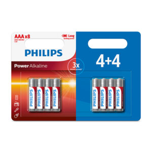 Philips AAA Alkaline 4+4 Free Batteries x 24