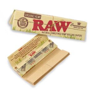Raw King Size Rolling Papers & Tips Organic Connoisseur 32s x 24
