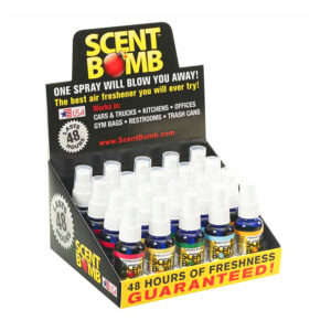 Scent Bomb Air Freshener Spray Mix 2 in display of 20