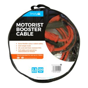 Booster Jump Cables 200amp 2.5 metres 1600cc