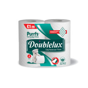 Toilet Tissue with Aloe Vera 4 Rolls 2 ply PMP £1.29 x 10