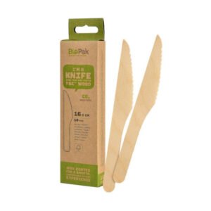 Duni Wooden Knives 18cm 10 pack in display of 12