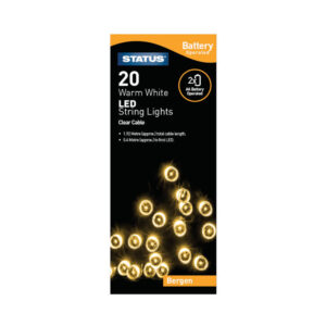 Status LED Christmas Lights Battery 20 Warm White