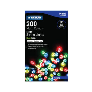 Status LED Christmas Lights Mains 200 Multi Colour