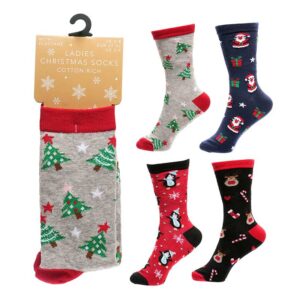 Ladies Christmas Socks UK 4-8