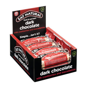 12 x Eat Natural Dark Chocolate with Cranberries & Macadamia Bars 40g
