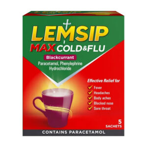 Lemsip Max Cold & Flu Blackcurrant Sachets 5's x 6