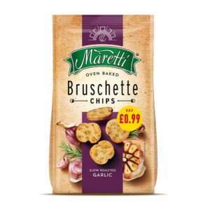 Maretti Bruschette Roasted Garlic 70g PM 99p - 0% vat in display of 7