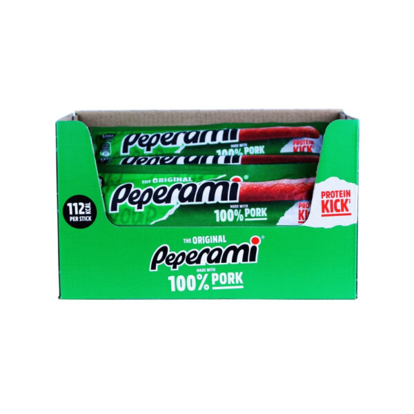 Peperami Font Peperami Original PM £1.25 - 0% vat in display of 20 | CTC Wholesalers
