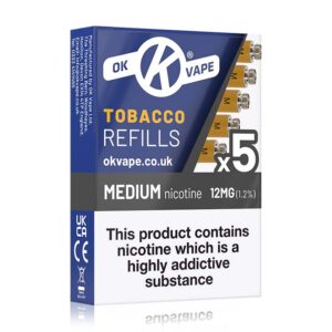 OK Cigalike Tobacco Medium Refills 5 pack
