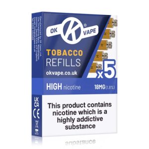 OK Cigalike Tobacco High Refills 5 pack