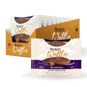 Tregroes Waffles with Milk Chocolate in display of 14