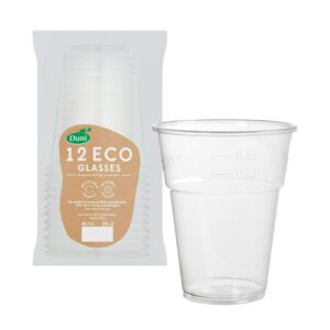Duni Eco Plastic Cup 58cl Clear 10 pack in display of 12