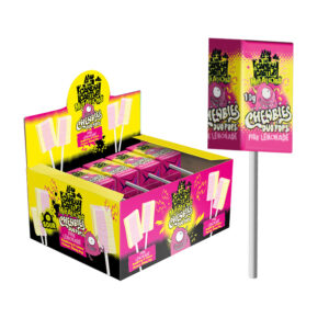 Candy Castle Duo Sour Pops Pink Lemonade 10g in display of 30