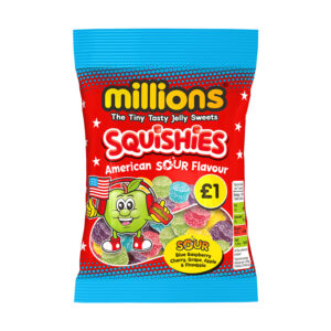 Millions Squishies American Sour PM £1 120g in display of 12
