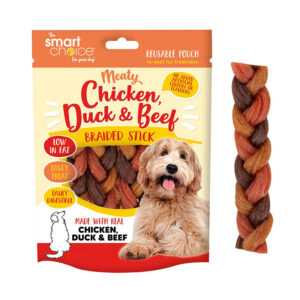 Dog Treat Meaty Chicken, Duck and Beef Trio Braided 120g x 12