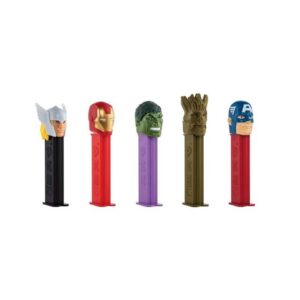 Pez Dispensers Marvel in display of 12