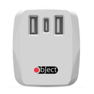 Object 3 Way Mains Adaptor Plug with C-Type Port