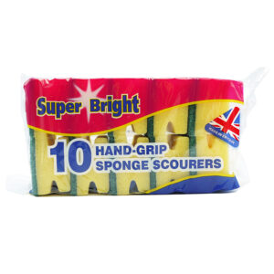 Super Bright Sponge Scourers 10 Pack x 10